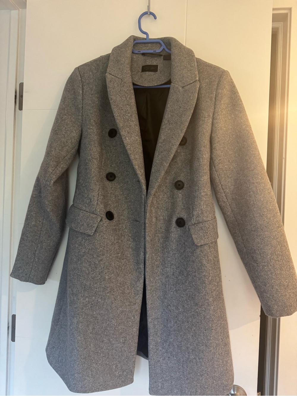 RD Style Women's Double-Breasted Gray Pea Coat